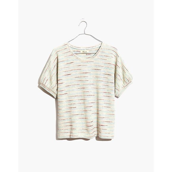 Madewell Textured Puff Sleeve Sweater Top - Picture 1 of 7